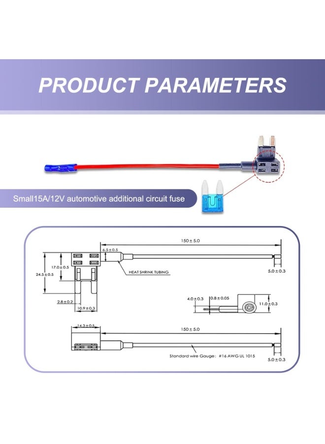 حزمة-5 صندوق صغير فيوز ، حامل فيوز شفرة ، إكسسوارات استبدال السيارات العالمية ، لمعظم السيارات والشاحنات والشاحنات (أسود) - Image 4